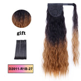 LISI HAIR Long Wavy Wrap Around Clip In Ponytail Hair Extension Heat Resistant Synthetic Natural Wave Pony Tail Fake Hair