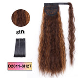 LISI HAIR Long Wavy Wrap Around Clip In Ponytail Hair Extension Heat Resistant Synthetic Natural Wave Pony Tail Fake Hair