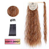 LISI HAIR Long Wavy Wrap Around Clip In Ponytail Hair Extension Heat Resistant Synthetic Natural Wave Pony Tail Fake Hair