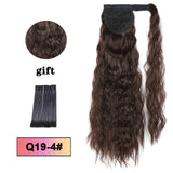 LISI HAIR Long Wavy Wrap Around Clip In Ponytail Hair Extension Heat Resistant Synthetic Natural Wave Pony Tail Fake Hair