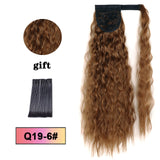 LISI HAIR Long Wavy Wrap Around Clip In Ponytail Hair Extension Heat Resistant Synthetic Natural Wave Pony Tail Fake Hair