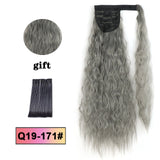 LISI HAIR Long Wavy Wrap Around Clip In Ponytail Hair Extension Heat Resistant Synthetic Natural Wave Pony Tail Fake Hair