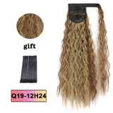 LISI HAIR Long Wavy Wrap Around Clip In Ponytail Hair Extension Heat Resistant Synthetic Natural Wave Pony Tail Fake Hair
