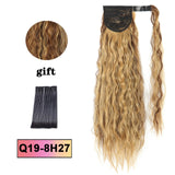 LISI HAIR Long Wavy Wrap Around Clip In Ponytail Hair Extension Heat Resistant Synthetic Natural Wave Pony Tail Fake Hair