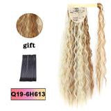 LISI HAIR Long Wavy Wrap Around Clip In Ponytail Hair Extension Heat Resistant Synthetic Natural Wave Pony Tail Fake Hair