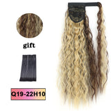 LISI HAIR Long Wavy Wrap Around Clip In Ponytail Hair Extension Heat Resistant Synthetic Natural Wave Pony Tail Fake Hair