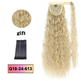 LISI HAIR Long Wavy Wrap Around Clip In Ponytail Hair Extension Heat Resistant Synthetic Natural Wave Pony Tail Fake Hair