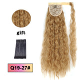LISI HAIR Long Wavy Wrap Around Clip In Ponytail Hair Extension Heat Resistant Synthetic Natural Wave Pony Tail Fake Hair