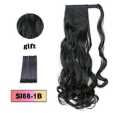 LISI HAIR Long Wavy Wrap Around Clip In Ponytail Hair Extension Heat Resistant Synthetic Natural Wave Pony Tail Fake Hair