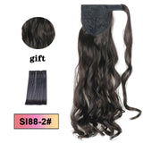 LISI HAIR Long Wavy Wrap Around Clip In Ponytail Hair Extension Heat Resistant Synthetic Natural Wave Pony Tail Fake Hair