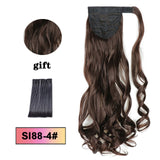 LISI HAIR Long Wavy Wrap Around Clip In Ponytail Hair Extension Heat Resistant Synthetic Natural Wave Pony Tail Fake Hair