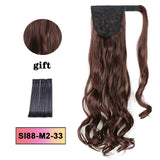LISI HAIR Long Wavy Wrap Around Clip In Ponytail Hair Extension Heat Resistant Synthetic Natural Wave Pony Tail Fake Hair