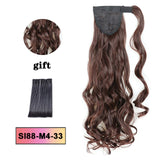 LISI HAIR Long Wavy Wrap Around Clip In Ponytail Hair Extension Heat Resistant Synthetic Natural Wave Pony Tail Fake Hair