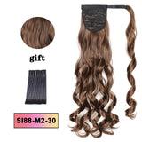 LISI HAIR Long Wavy Wrap Around Clip In Ponytail Hair Extension Heat Resistant Synthetic Natural Wave Pony Tail Fake Hair