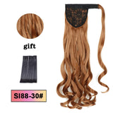 LISI HAIR Long Wavy Wrap Around Clip In Ponytail Hair Extension Heat Resistant Synthetic Natural Wave Pony Tail Fake Hair