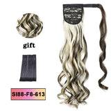 LISI HAIR Long Wavy Wrap Around Clip In Ponytail Hair Extension Heat Resistant Synthetic Natural Wave Pony Tail Fake Hair