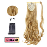 LISI HAIR Long Wavy Wrap Around Clip In Ponytail Hair Extension Heat Resistant Synthetic Natural Wave Pony Tail Fake Hair