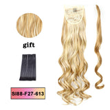 LISI HAIR Long Wavy Wrap Around Clip In Ponytail Hair Extension Heat Resistant Synthetic Natural Wave Pony Tail Fake Hair