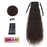 LISI HAIR Long Wavy Wrap Around Clip In Ponytail Hair Extension Heat Resistant Synthetic Natural Wave Pony Tail Fake Hair