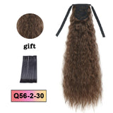 LISI HAIR Long Wavy Wrap Around Clip In Ponytail Hair Extension Heat Resistant Synthetic Natural Wave Pony Tail Fake Hair