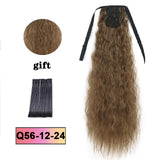 LISI HAIR Long Wavy Wrap Around Clip In Ponytail Hair Extension Heat Resistant Synthetic Natural Wave Pony Tail Fake Hair