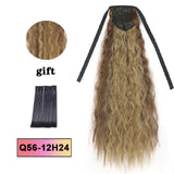 LISI HAIR Long Wavy Wrap Around Clip In Ponytail Hair Extension Heat Resistant Synthetic Natural Wave Pony Tail Fake Hair
