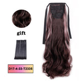 LISI HAIR Long Wavy Wrap Around Clip In Ponytail Hair Extension Heat Resistant Synthetic Natural Wave Pony Tail Fake Hair