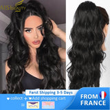 AISI BEAUTY Long Body Wave Ponytail Extension Synthetic Drawstring Ponytail Clip in Hair Extensions for Women Black Blonde Red