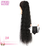 WTB Long Silky Straight Synthetic Drawstring Ponytail Hairpieces for Women Clip In Hair Tail False Hair 80cm Hair Extensions