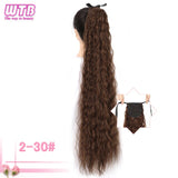 WTB Long Silky Straight Synthetic Drawstring Ponytail Hairpieces for Women Clip In Hair Tail False Hair 80cm Hair Extensions