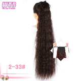 WTB Long Silky Straight Synthetic Drawstring Ponytail Hairpieces for Women Clip In Hair Tail False Hair 80cm Hair Extensions
