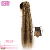 WTB Long Silky Straight Synthetic Drawstring Ponytail Hairpieces for Women Clip In Hair Tail False Hair 80cm Hair Extensions