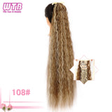 WTB Long Silky Straight Synthetic Drawstring Ponytail Hairpieces for Women Clip In Hair Tail False Hair 80cm Hair Extensions
