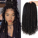 Doris beauty 16 20 inch Goddess Faux Locs Crochet Hair Soft End Natural Synthetic Braids Brown Extension For Women Locks
