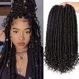 Doris beauty 16 20 inch Goddess Faux Locs Crochet Hair Soft End Natural Synthetic Braids Brown Extension For Women Locks