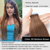 MRS HAIR Natural Hair Extensions Tape in Human Hair Extensions Invisible Skin Weft Tape Extensions Straight Blonde 20pcs NonRemy