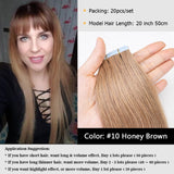 MRS HAIR Natural Hair Extensions Tape in Human Hair Extensions Invisible Skin Weft Tape Extensions Straight Blonde 20pcs NonRemy