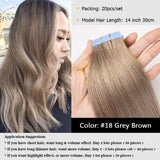 MRS HAIR Natural Hair Extensions Tape in Human Hair Extensions Invisible Skin Weft Tape Extensions Straight Blonde 20pcs NonRemy