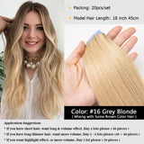 MRS HAIR Natural Hair Extensions Tape in Human Hair Extensions Invisible Skin Weft Tape Extensions Straight Blonde 20pcs NonRemy
