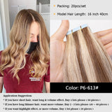 MRS HAIR Natural Hair Extensions Tape in Human Hair Extensions Invisible Skin Weft Tape Extensions Straight Blonde 20pcs NonRemy