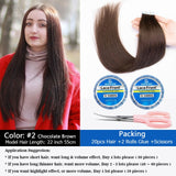 MRS HAIR Natural Hair Extensions Tape in Human Hair Extensions Invisible Skin Weft Tape Extensions Straight Blonde 20pcs NonRemy