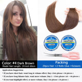 MRS HAIR Natural Hair Extensions Tape in Human Hair Extensions Invisible Skin Weft Tape Extensions Straight Blonde 20pcs NonRemy