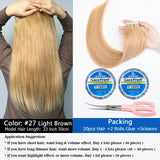 MRS HAIR Natural Hair Extensions Tape in Human Hair Extensions Invisible Skin Weft Tape Extensions Straight Blonde 20pcs NonRemy