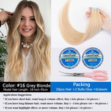 MRS HAIR Natural Hair Extensions Tape in Human Hair Extensions Invisible Skin Weft Tape Extensions Straight Blonde 20pcs NonRemy