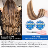 MRS HAIR Natural Hair Extensions Tape in Human Hair Extensions Invisible Skin Weft Tape Extensions Straight Blonde 20pcs NonRemy