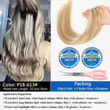 MRS HAIR Natural Hair Extensions Tape in Human Hair Extensions Invisible Skin Weft Tape Extensions Straight Blonde 20pcs NonRemy