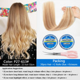 MRS HAIR Natural Hair Extensions Tape in Human Hair Extensions Invisible Skin Weft Tape Extensions Straight Blonde 20pcs NonRemy