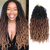 Synthetic Crochet Braids Hair Goddess Faux Locs Ombre Curly Soft Dreads Dreadlocks For Black Woman Extensions YXCHERISHAIR