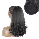 XINRAN Kinky Straight Long Ponytail Hair Extension 24 Inch Magic Paste Heat Resistant Wrap Around Yaki Ponytail for Black Women