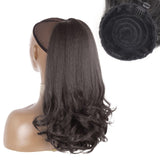 XINRAN Kinky Straight Long Ponytail Hair Extension 24 Inch Magic Paste Heat Resistant Wrap Around Yaki Ponytail for Black Women